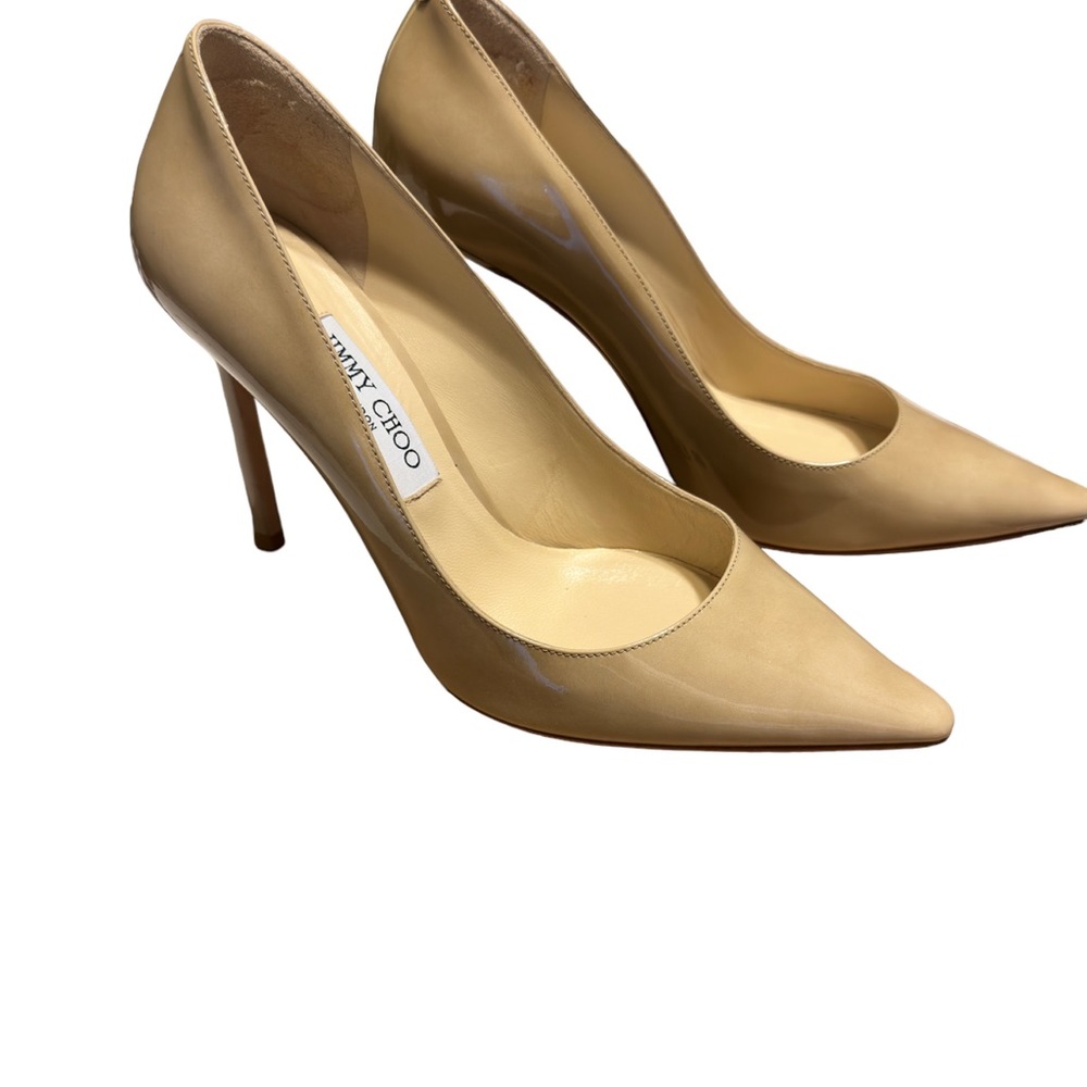 JIMMY CHOO!!! Nude patent pump. Worn once.